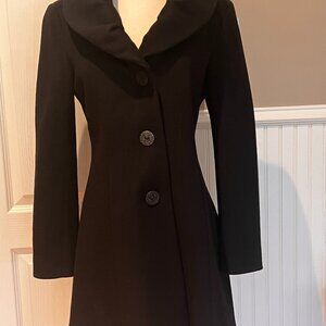Tahari Black 100% Wool Coat size S